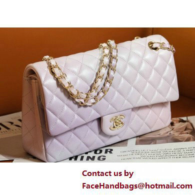 Chanel Gradient Lambskin & Gold-Tone Metal Classic Flap 11.12 Handbag A01112 Pink/Purple 2025 - Click Image to Close